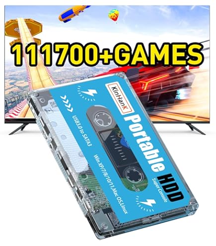 Kinhank 12TB HDD Retro Gaming Hard Drive with 96000+ Classic Games